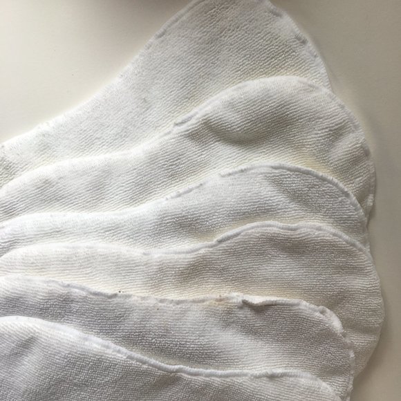 Lot of 6 White Terry Cloth Diaper Inserts Washable Reusable 11 1/2" Terrycloth - Picture 4 of 8